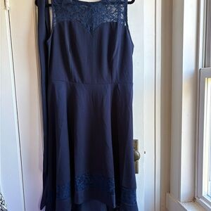 Elegant Navy High Low Dress